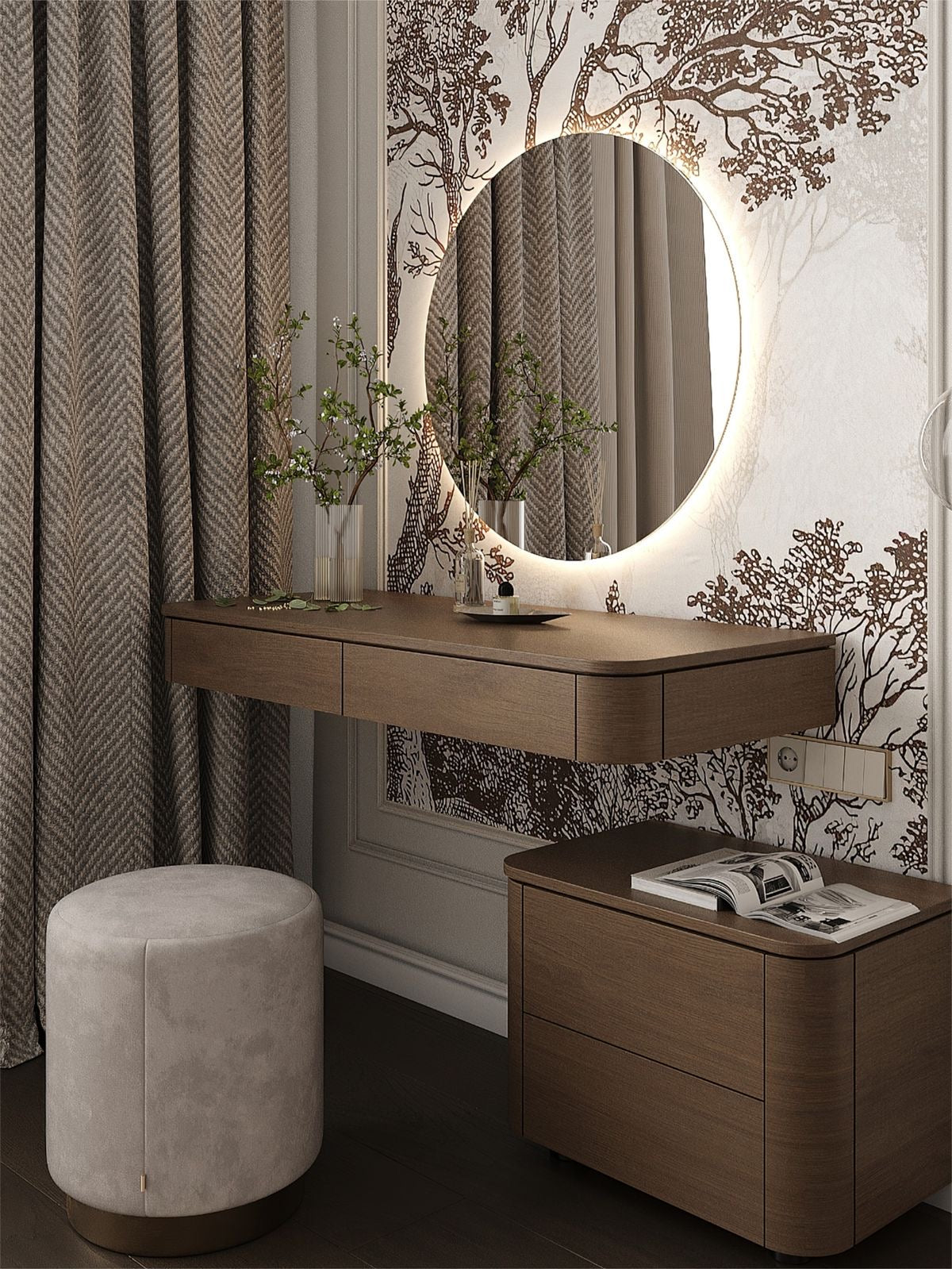 Warm Wood Floating Vanity