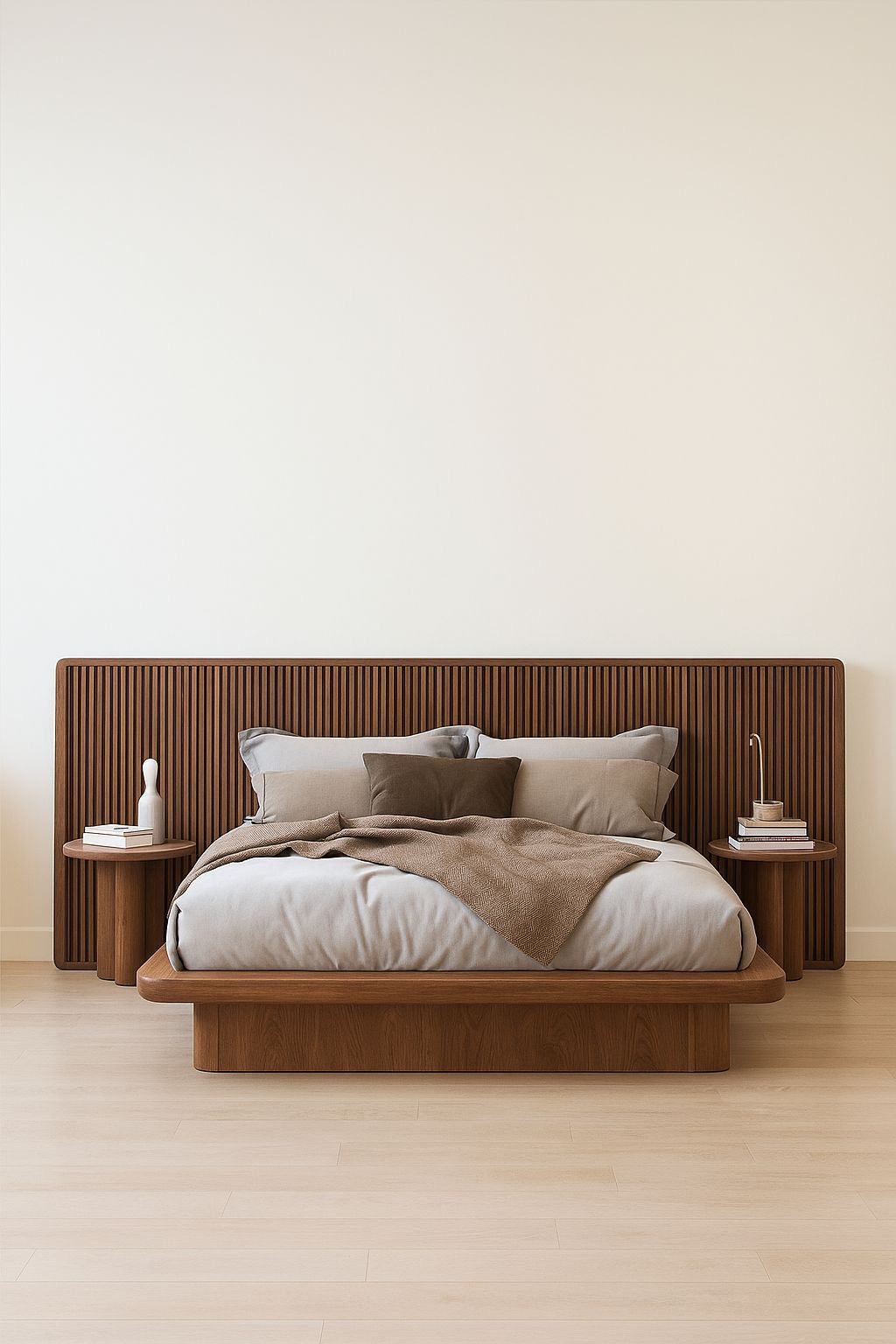 Luxury Walnut Platform Bed