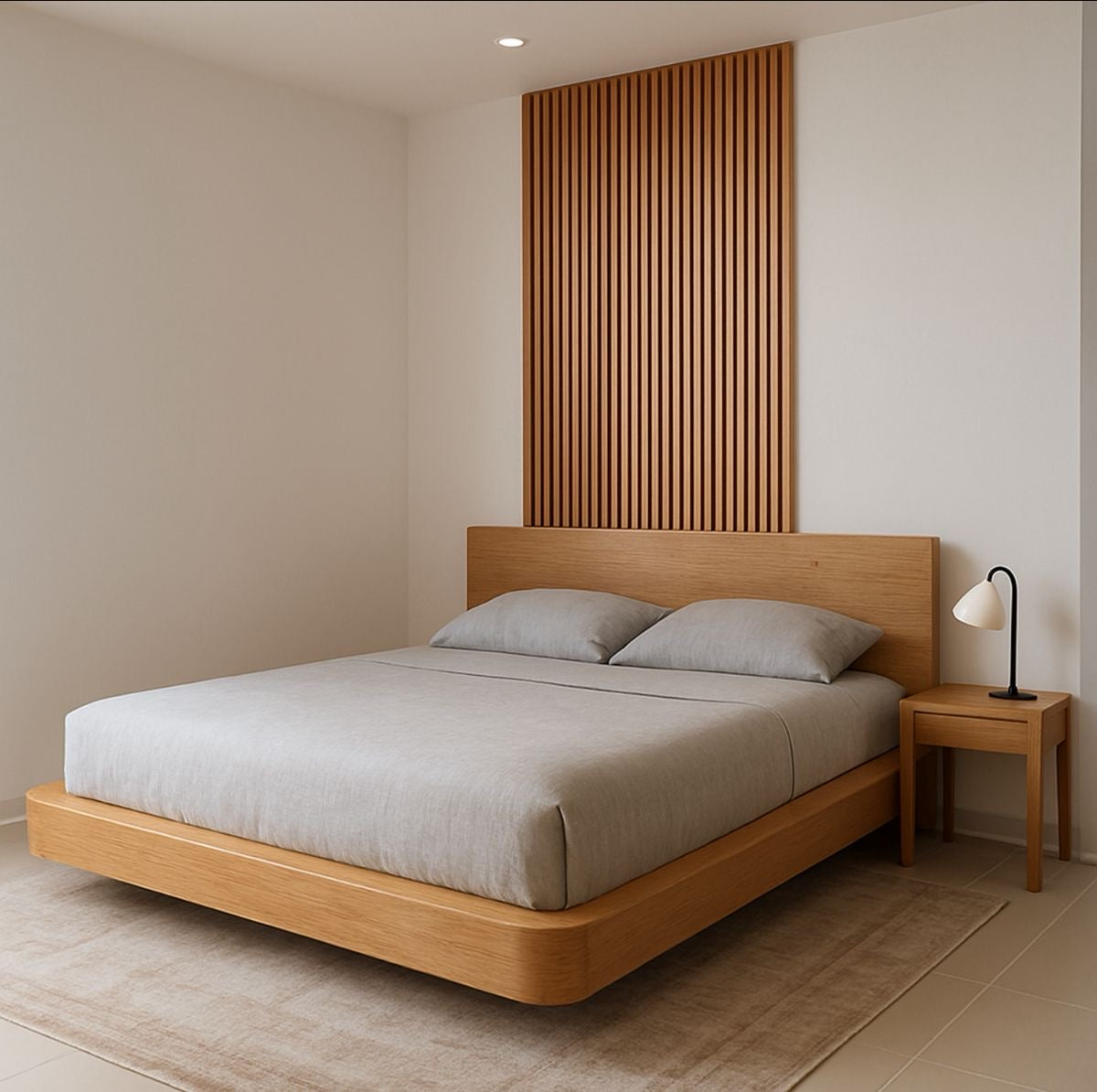 Contemporary Wood Platform Bed