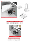 Independent drawer chrome with telescopic rail - Glass shelf with tray