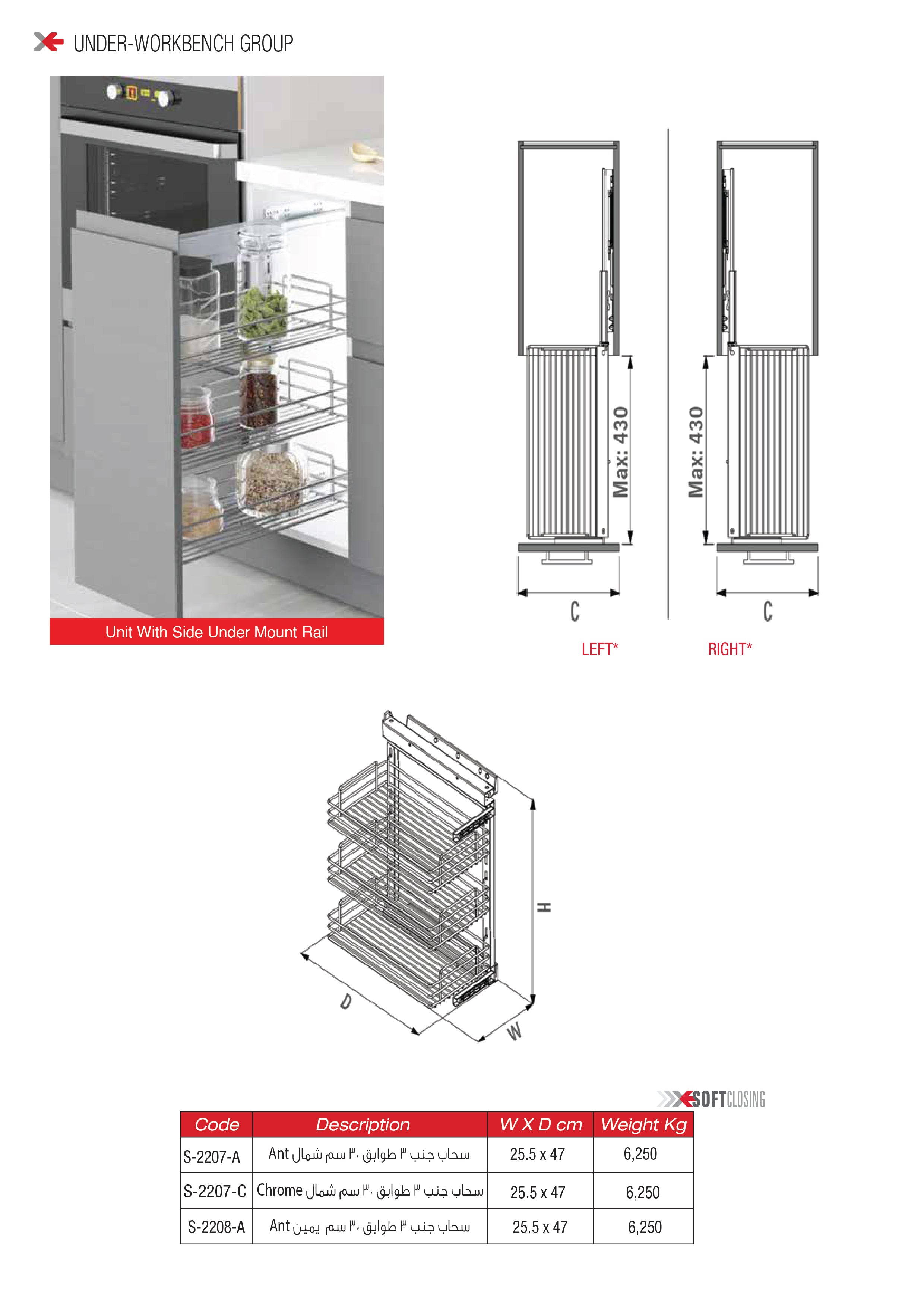 Unit With Side Under Mount Rail