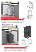 Waste Bin With Telescopic Rail 35 Lt.